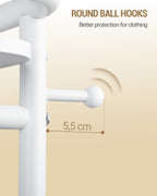 Hzuaneri Coat Stand with Large Storage Basket with 3 Shelves 11 Hooks 40 x 44.5 x 182 cm for Bedroom Hallway Entrance Area White CR34703W