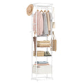 Hzuaneri Coat Stand with Large Storage Basket with 3 Shelves 11 Hooks 40 x 44.5 x 182 cm for Bedroom Hallway Entrance Area White CR34703W