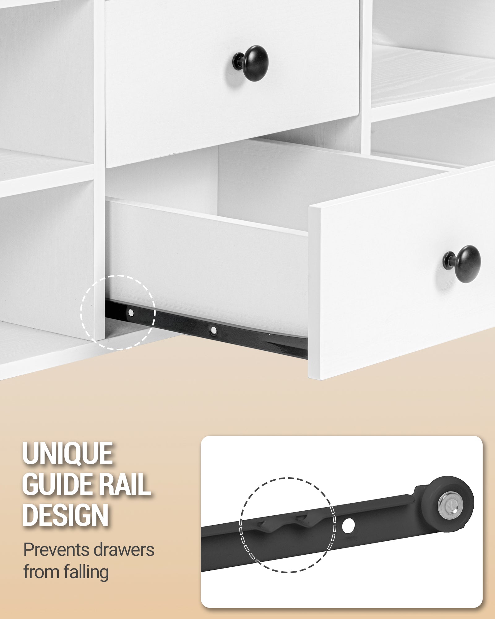 Hzuaneri Coffee Table, Height-Adjustable Living Room Table, Sofa Table, 2 Drawers and Hidden Storage, 50 x 100 x 47.3-61.3 cm, for Living Room, Dining Room, Office, White CT22113B