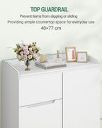 Hzuaneri Chest of Drawers, Chest of Drawers with 3 Drawers and 1 Door, Side Cabinet with Work Surface, Drawer Cabinet, Modern Style, Suitable for Living Room and Bedroom, 40 x 80 x 87 cm, White DC12303X