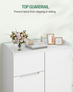 Hzuaneri Chest of Drawers, Chest of Drawers with 3 Drawers and 1 Door, Side Cabinet with Work Surface, Drawer Cabinet, Modern Style, Suitable for Living Room and Bedroom, 40 x 80 x 87 cm, White DC12303X