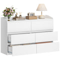 Hzuaneri Chest of Drawers 138 cm, Chest of Drawers with 6 Drawers, Side Cabinet with Work Surface, Locker with Top Rail, Suitable for Living Room and Bedroom, 40 x 138 x 84 cm, White DC32603X