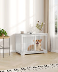 Hzuaneri Dog Cage Furniture, 100cm Dog Box for Home Use, Sliding Doors, 2 Doors, Modern Wooden Indoor Dog Box for Small/Medium/Large Dogs, Dog Cage for Home Use, 100 x 60 x 68 cm, White DFC02313W