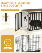 Hzuaneri Dog Cage Furniture, 100cm Dog Box for Home Use, Sliding Doors, 2 Doors, Modern Wooden Indoor Dog Box for Small/Medium/Large Dogs, Dog Cage for Home Use, 100 x 60 x 68 cm, White Brown DFC02314B