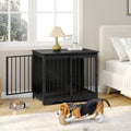 Hzuaneri  Dog Cage Furniture, 81 cm Dog Box for Home, Sliding Doors, 2 Doors, Modern Wooden Indoor Dog Box for Small/Medium Dogs, Dog Cage for Home, 81 x 55 x 67.5 cm, Black DFC83604B