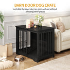 Hzuaneri  Dog Cage Furniture, 81 cm Dog Box for Home, Sliding Doors, 2 Doors, Modern Wooden Indoor Dog Box for Small/Medium Dogs, Dog Cage for Home, 81 x 55 x 67.5 cm, Black DFC83604B