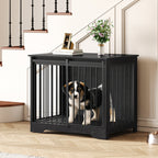 Hzuaneri  Dog Cage Furniture, 81 cm Dog Box for Home, Sliding Doors, 2 Doors, Modern Wooden Indoor Dog Box for Small/Medium Dogs, Dog Cage for Home, 81 x 55 x 67.5 cm, Black DFC83604B