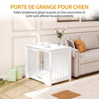 Hzuaneri Dog Cage Furniture, 81cm Dog Box for Home Use, Sliding Doors, 2 Doors, Modern Wooden Indoor Dog Box for Small/Medium Dogs, Dog Cage for Home Use, 81 x 55 x 67.5 cm, White DFC83613W