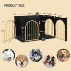 Hzuaneri Dog Cage Furniture, 100 cm Dog Box for Home, 3 Doors, Arch Door, Modern Dog Box Indoor for Dogs, Side Table, Dog Cage Heavy Duty, 100 x 60 x 63 cm, Black Gold DFC84104A