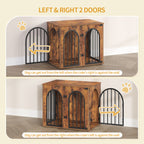 Hzuaneri Dog Cage Furniture, 68 cm Dog Box for Home, 3 Doors, Arch Door, Modern Dog Box Indoor for Dogs, Side Table, Dog Cage Heavy Duty,DFC85504B