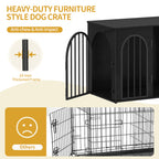 Hzuaneri Dog Cage Furniture, 68 cm Dog Box for Home, 3 Doors, Arch Door, Modern Dog Box Indoor for Dogs, Side Table, Dog Cage Heavy Duty,DFC85504B