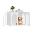 Hzuaneri Dog Cage Furniture, 68cm Dog Box for Home, 3 Doors, Arched Door, Modern Indoor Dog Crate for Dogs, Side Table, Heavy Duty Dog Cage, 68 x 49 x 56 cm, White DFC85513W
