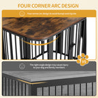 Hzuaneri Dog Crate Furniture, 80 cm Multi-door Wooden Dog Crate, End Side Table for Small Medium Dogs, Modern Indoor Kennel, Anti-Chew Anti-Escape, 80 × 55 × 61.5cm, Rustic Brown DFC88801B