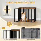 Hzuaneri Dog Crate Furniture, 80 cm Multi-door Wooden Dog Crate, End Side Table for Small Medium Dogs, Modern Indoor Kennel, Anti-Chew Anti-Escape, 80 × 55 × 61.5cm, Rustic Brown DFC88801B