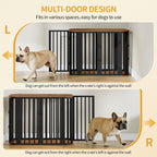 Hzuaneri Dog Crate Furniture, 80 cm Multi-door Wooden Dog Crate, End Side Table for Small Medium Dogs, Modern Indoor Kennel, Anti-Chew Anti-Escape, 80 × 55 × 61.5cm, Rustic Brown DFC88801B