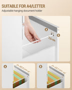 Hzuaneri rolling container, filing cabinet, lockable office cabinet with 3 drawers, extra storage space on top, drawer cabinet for DIN A4, Letter, for office, home office, 40 x 40 x 70 cm White FC41003X