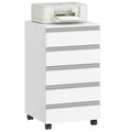 Hzuaneri rolling container, mobile filing cabinet, drawer cabinet with 5 drawers, storage cabinet for office and home office, white 40 x 40 x 70 cm FC55503X