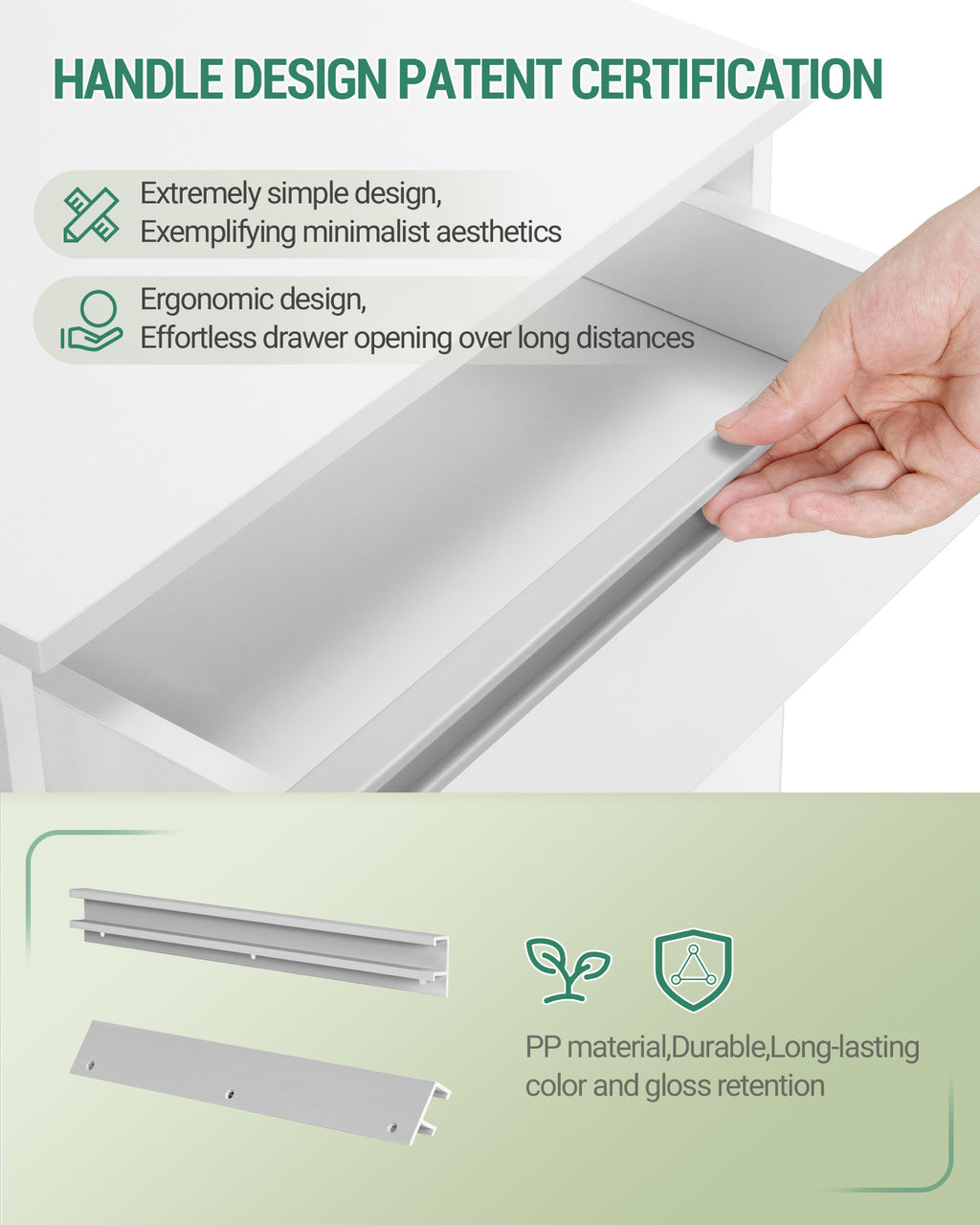 Hzuaneri rolling container, mobile filing cabinet, drawer cabinet with 5 drawers, storage cabinet for office and home office, white 40 x 40 x 70 cm FC55503X