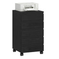 Hzuaneri Rolling Container, Mobile Filing Cabinet, Drawer Cabinet with 5 Drawers, Storage Cabinet for Office and Home Office, Black, 40 x 40 x 70 cm, FC55504X