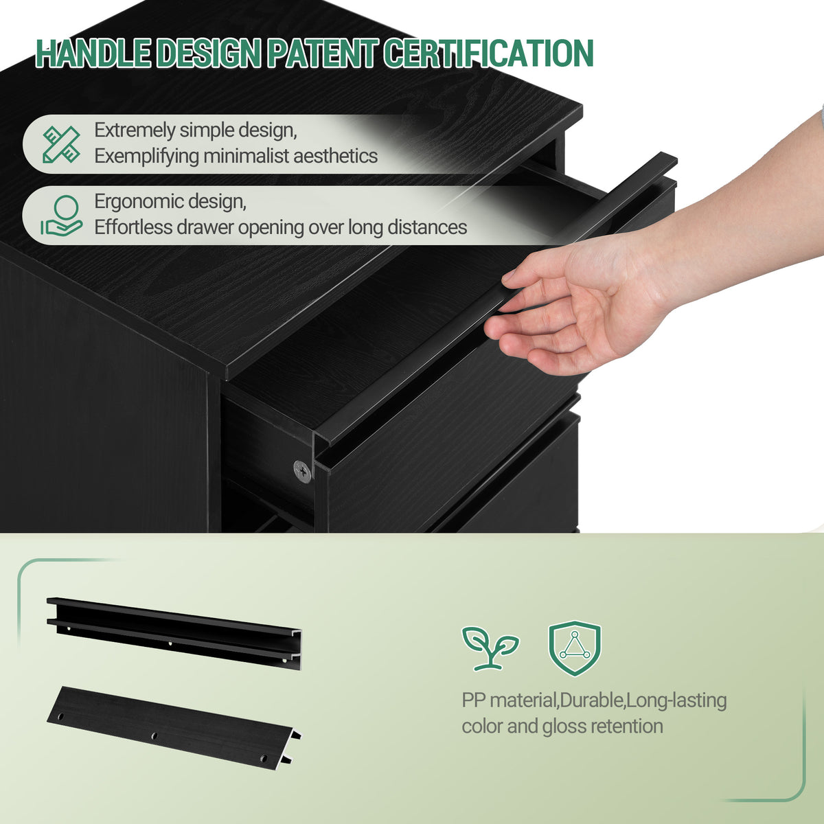 Hzuaneri Rolling Container, Mobile Filing Cabinet, Drawer Cabinet with 5 Drawers, Storage Cabinet for Office and Home Office, Black, 40 x 40 x 70 cm, FC55504X