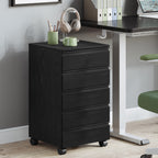 Hzuaneri Rolling Container, Mobile Filing Cabinet, Drawer Cabinet with 5 Drawers, Storage Cabinet for Office and Home Office, Black, 40 x 40 x 70 cm, FC55504X