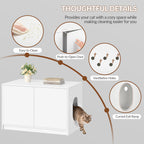 Fobyfurny Cat litter box cabinet, hidden cat toilet furniture, cat cabinet with push-to-open doors and ventilation holes, minimalist cat house, living room, 80 x 50 x 51.5 cm, white FPCB201PW1