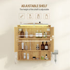 Hzuaneri Bathroom Cabinet with Mirror, Bathroom Wall Cabinet with LED Lighting, Mirror Cabinets with Doors and Open Compartment, Adjustable Shelf, Hair Dryer Shelf and Hooks Oak Beige, MC10026X