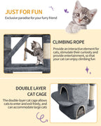 HEXCELEN  Large Cat Tree, 185cm Stable Cat Tree with 6 Scratching Posts, 3 Caves, 2 Viewing Platforms, 2 Baskets, 4 Plush Balls