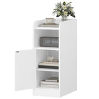 Hzuaneri Bedside Table, with Reversible Door, Open Compartment, Space-Saving, Side Table, for Bedroom and Living Room, 35 x 24 x 60 cm, White NS00303X