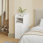Hzuaneri Bedside Table, with Reversible Door, Open Compartment, Space-Saving, Side Table, for Bedroom and Living Room, 35 x 24 x 60 cm, White NS00303X