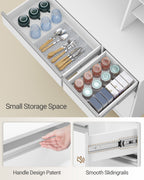 Hzuaneri kitchen cabinet, sideboard, chest of drawers for kitchen with sockets and LED light strips, with worktops and two drawers, adjustable shelves, kitchen, 40 x 100 x 180 cm, white PT00103X