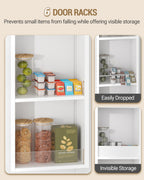 Hzuaneri Buffet Cabinet, Kitchen Cabinet with 6-Tier Door Back Shelf System, Sideboard with 4 Doors and 1 Large Drawer, Modern Style, Kitchen, Living Room, 40 x 80 x 180 cm, White PT21003X