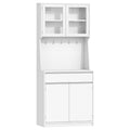 Hzuaneri kitchen cabinet, sideboard, tall cabinet with worktop and 4 storage compartments, kitchen, living room, 40 x 75 x 180 cm, hemp white, PT40003X