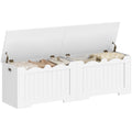 Hzuaneri shoe bench, storage bench with chest, 2 safety hinges, barn style, 40 x 150 x 48 cm, suitable for entryway, hallway and bedroom, white SB01503X