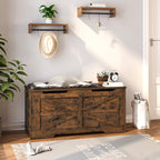 Hzuaneri Storage Chest, Storage Bench, Wooden Blanket Box Trunk with 2 Hinge, Lift-Top Organizer Chest, Shoe Bench for Hallway, Bedroom, Living Room, 40 x 100 x 48 cm, Rustic Brown SB03401X