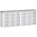 Hzuaneri Shoe Bench, Shoe Rack with Seat, Shoe Cabinet with Bench, 24 Compartments, Entrance Bench with Adjustable Shelves for Living Room, Bedroom, Hallway, White-Grey SB32403GY