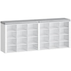 Hzuaneri Shoe Bench, Shoe Rack with Seat, Shoe Cabinet with Bench, 24 Compartments, Entrance Bench with Adjustable Shelves for Living Room, Bedroom, Hallway, White-Grey SB32403GY