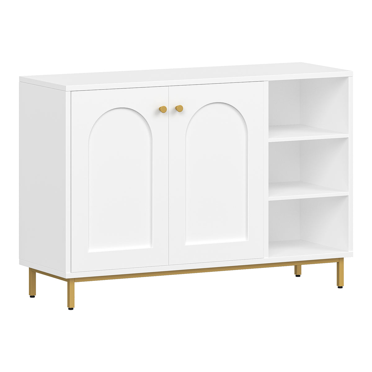 HEXCELEN  ‌Modern 2-Door Cabinet with Open Shelf, for Bathroom & Kitchen