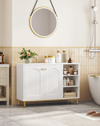 HEXCELEN  ‌Modern 2-Door Cabinet with Open Shelf, for Bathroom & Kitchen