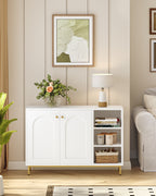 HEXCELEN  ‌Modern 2-Door Cabinet with Open Shelf, for Bathroom & Kitchen