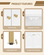 HEXCELEN  ‌Modern 2-Door Cabinet with Open Shelf, for Bathroom & Kitchen