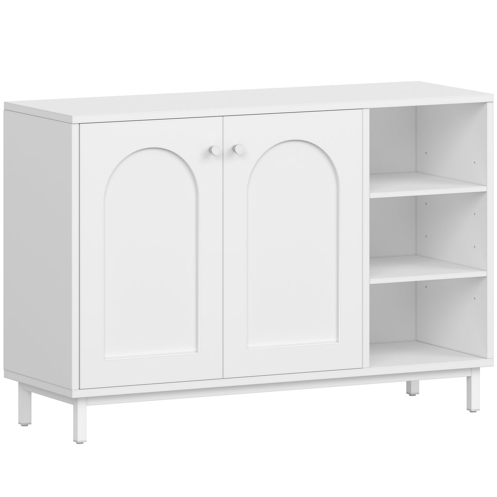 HEXCELEN  ‌Modern 2-Door Cabinet with Open Shelf, for Bathroom & Kitchen