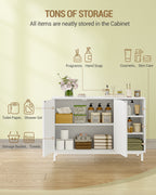 HEXCELEN  ‌Modern 2-Door Cabinet with Open Shelf, for Bathroom & Kitchen