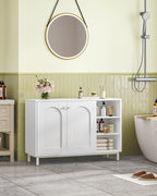 HEXCELEN  ‌Modern 2-Door Cabinet with Open Shelf, for Bathroom & Kitchen