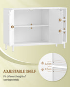 HEXCELEN  ‌Modern 2-Door Cabinet with Open Shelf, for Bathroom & Kitchen