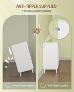 HEXCELEN  ‌Modern 2-Door Cabinet with Open Shelf, for Bathroom & Kitchen