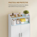 Hzuaneri Bathroom Cabinet, Kitchen Cabinet, Storage Cabinet, 4 Doors and 1 Open Area, Adjustable Shelf, Bathroom, Living Room, 30 x 60 x 160 cm, White SC45713W