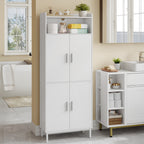 Hzuaneri Bathroom Cabinet, Kitchen Cabinet, Storage Cabinet, 4 Doors and 1 Open Area, Adjustable Shelf, Bathroom, Living Room, 30 x 60 x 160 cm, White SC45713W
