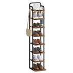 HEXCELEN Adjustable 8-Tier Vertical Shoe Rack, Space Saving Shoe Storage Unit