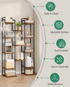 HEXCELEN Adjustable 8-Tier Vertical Shoe Rack, Space Saving Shoe Storage Unit